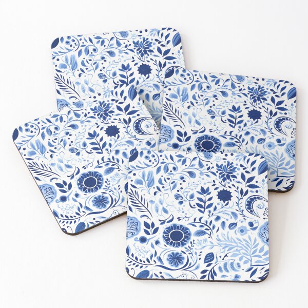 Item preview, Blue Botanical Beauty Pattern designed and sold by SipandStan.