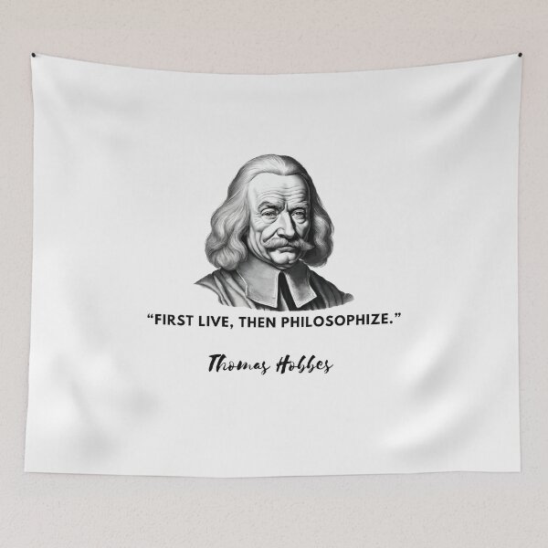 Item preview, First live, then philosophize: a portrait of Hobbes designed and sold by CachoGlorious.