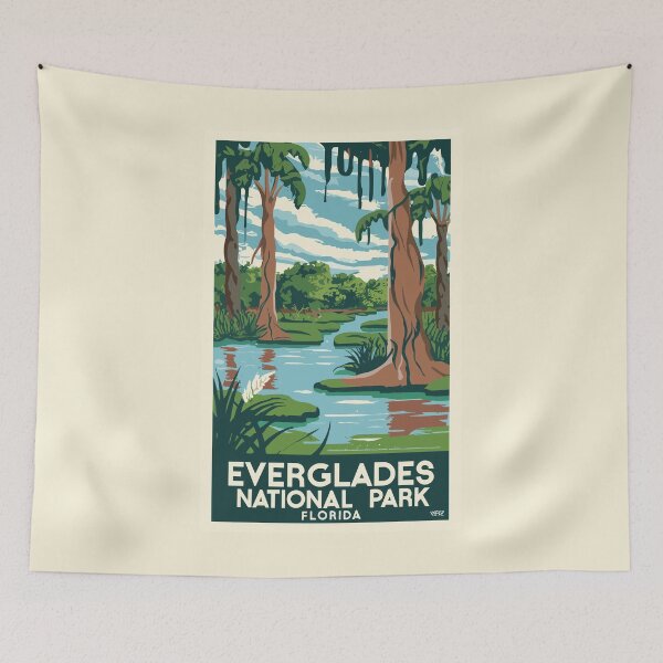 Item preview, A Vintage Travel Art of the Everglades National Park - Florida - US  designed and sold by GoodOldVintage.