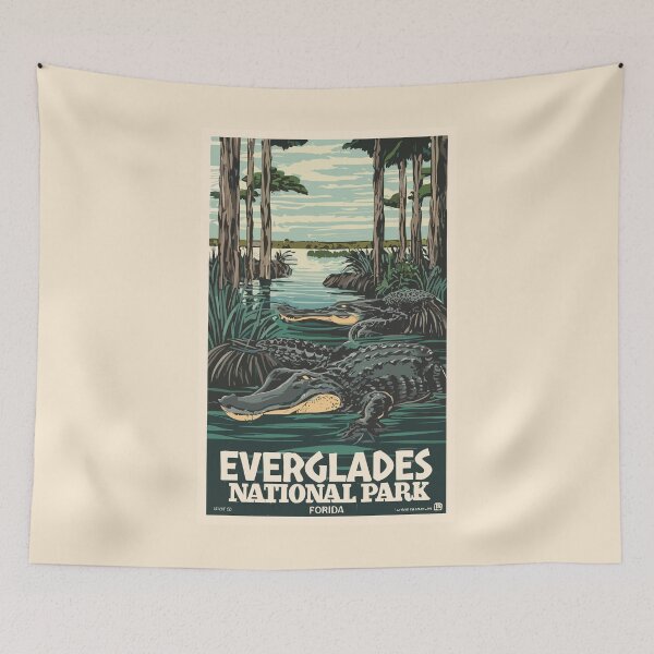 Item preview, A Vintage Travel Art of the Everglades National Park - Florida - US  designed and sold by GoodOldVintage.