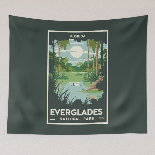 Item preview, A Vintage Travel Art of the Everglades National Park - Florida - US  designed and sold by GoodOldVintage.