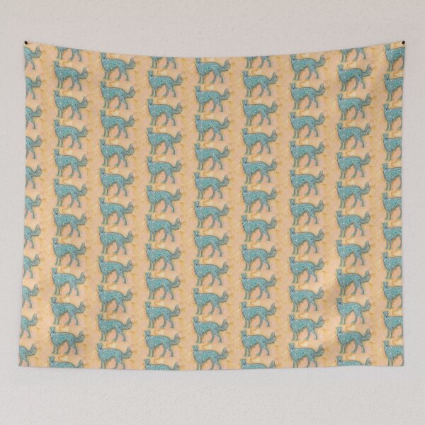 Item preview, decorated green dog painting. designed and sold by CrittersByLola.