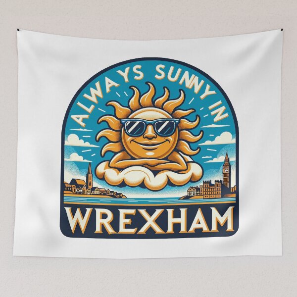 Item preview, Always Sunny in Wrexham - Lounging Sun designed and sold by Retro Travel Design.