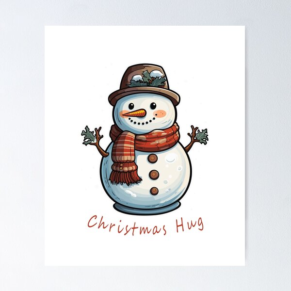 Item preview, Funny Snowman Christmas Hug designed and sold by PixWizard.