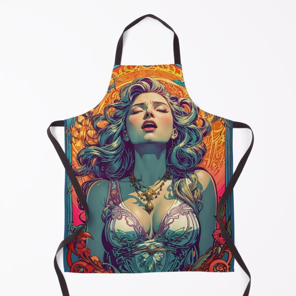 Item preview, Woman in ecstasy retro vintage floral design designed and sold by BorgSpareParts.