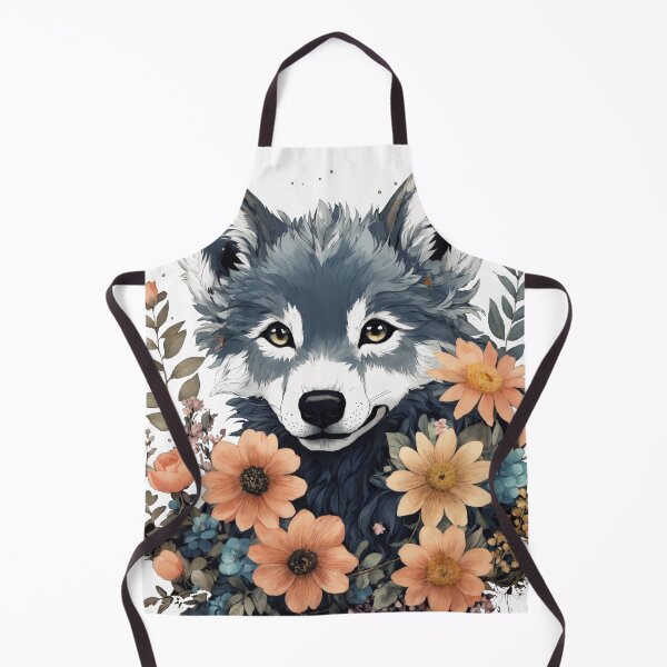 Item preview, Cute Gray Floral Wolf Pup designed and sold by alw951.