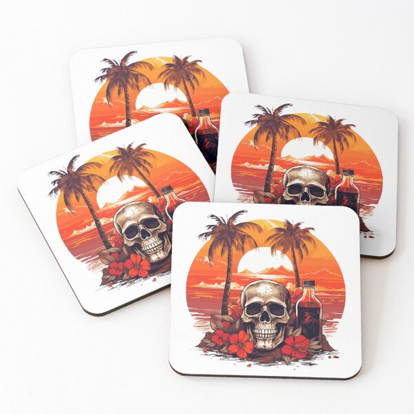 Item preview, Skull and Empty Bottle - Beach Vibes designed and sold by VelvetRoom.