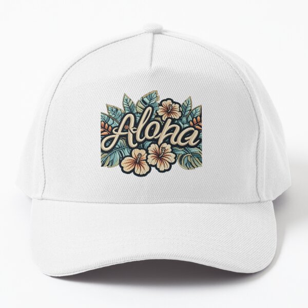 Vista previa del artículo con la obra «Aloha con flores de color blanco roto», diseñado y vendido por Cosmic-Carps.