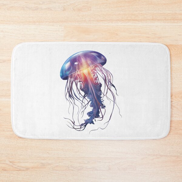 Item preview, Glowing Jellyfish Swimming in the Deep designed and sold by stainedglass101.