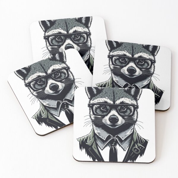 Item preview, Adorable Vector Raccoon Art: Wildlife Illustration Print designed and sold by El Rincón Gatuno .