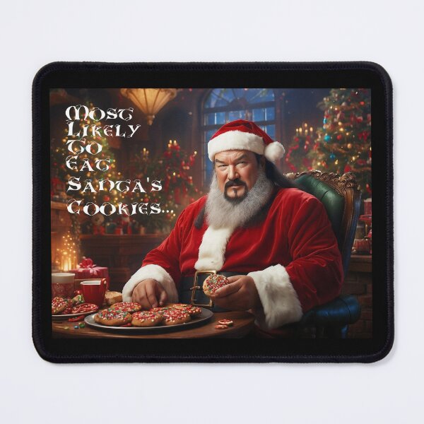 Item preview, Digital artwork depicting the one and only supreme master Steven Seagal "The Great Pretender" stealing Santa's Cookies... designed and sold by Lloyd Oldham.