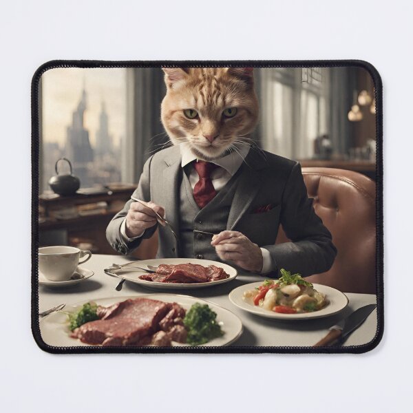 Item preview, cat having dinner designed and sold by navigatorsteel.