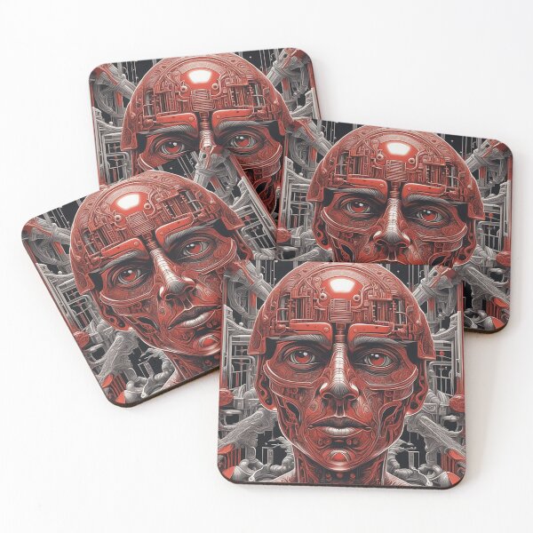 Item preview, Techno red robot in the future designed and sold by marccelusshop.