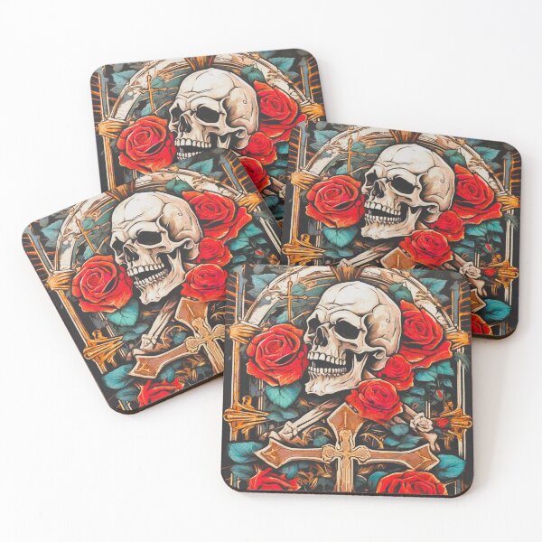 Item preview, Skull and roses designed and sold by creativesinapsi.