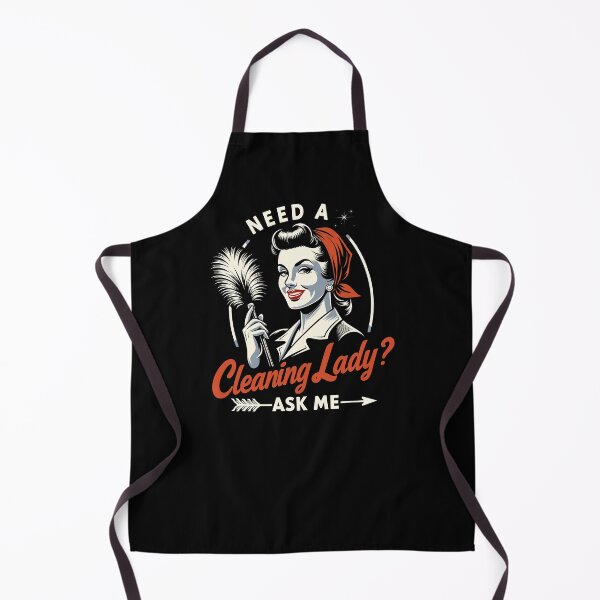 Item preview, Need a Cleaning Lady Ask Me Vintage Housekeeper Retro Woman Funny Housekeeping Maid Cleaner Cleaning Service designed and sold by Moremonclub.
