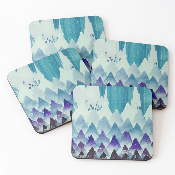 Item preview, Oil painting abstract  pine forest and mountain BLUE style designed and sold by ironpalette.