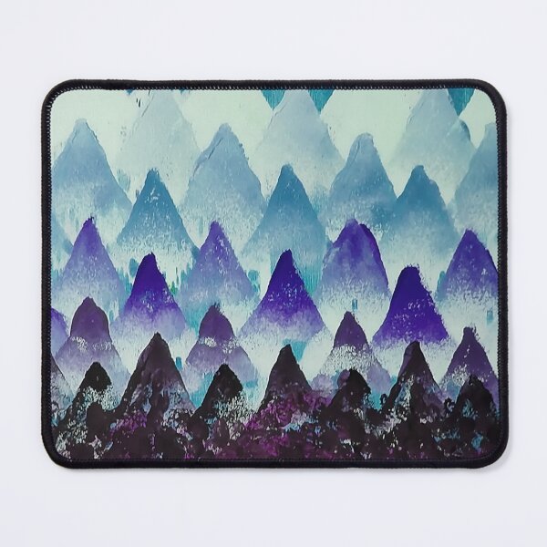 Item preview, Oil painting abstract pine forest and mountain BLUE style designed and sold by ironpalette.