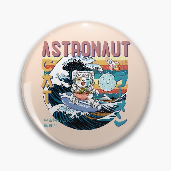 Item preview, Cat Astronaut eating Ramen in summer designed and sold by PURPLERAIN99.