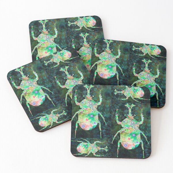 Item preview, Emerald Green Enchanted Scarab Beetle Art 2 designed and sold by Sharon Cummings Art.