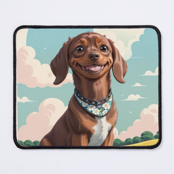 Item preview, Portrait adorable Dachshund dog beautiful colorful landscape designed and sold by Tio-Tecun.