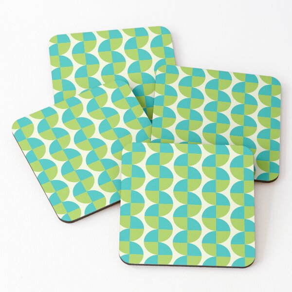 Item preview, Mid Century Modern Abstract Pattern in Lime Green and Teal  designed and sold by Yasminepatterns .
