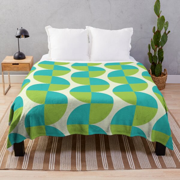 Item preview, Mid Century Modern Abstract Pattern in Lime Green and Teal  designed and sold by Yasminepatterns .