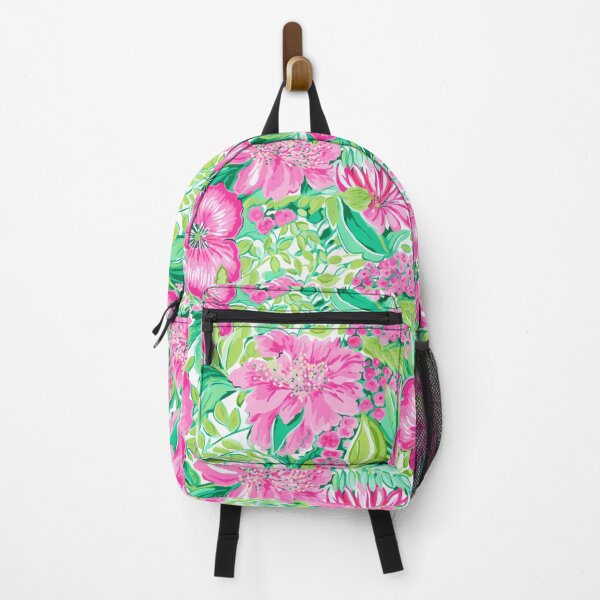 Item preview, Preppy pink and green flowers on white designed and sold by FK-UK.