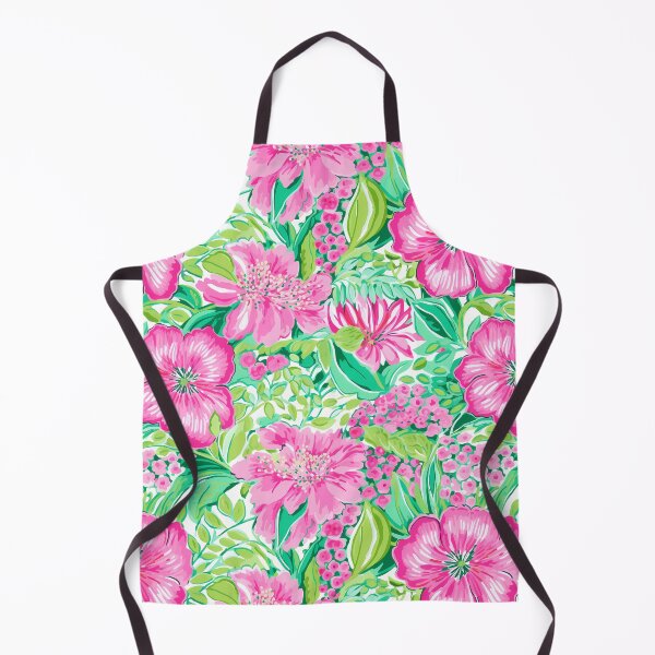 Item preview, Preppy pink and green flowers on white designed and sold by FK-UK.