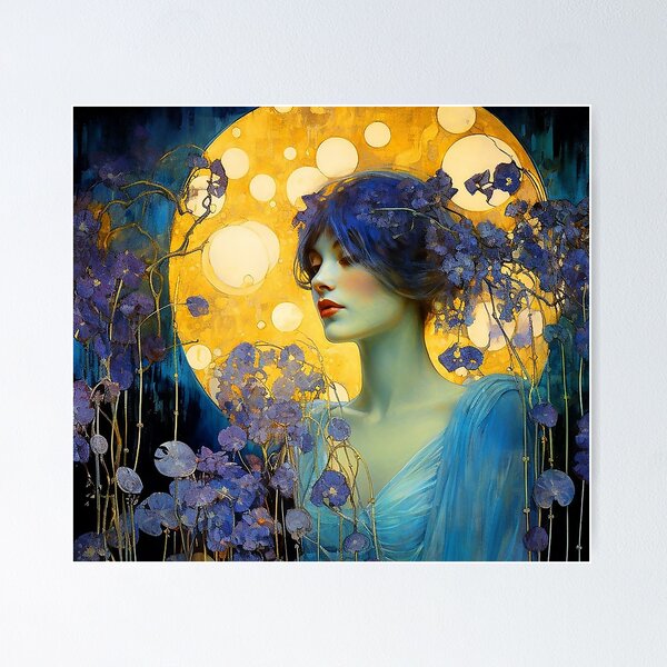 Item preview, Starlight Night, Alphonse Mucha style, Belle Époque designed and sold by CatCoconut-Art.