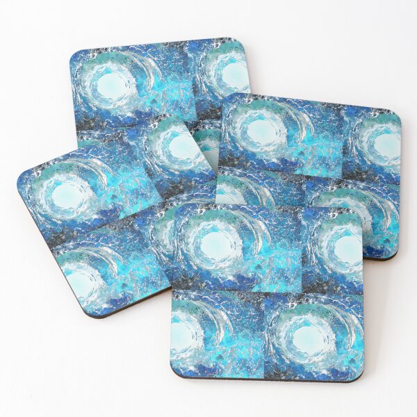 Item preview, Tight Wave Blue And White Abstract Art designed and sold by Sharon Cummings Art.