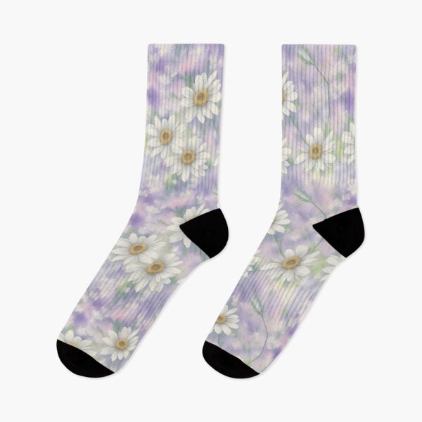 Item preview, Watercolor  Big White Daisy And Violet Background  designed and sold by Victoria Riabov.