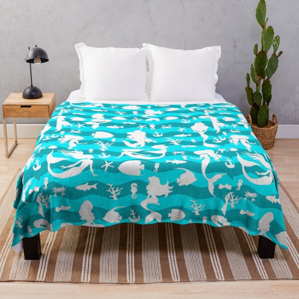 Item preview, Blue Teal Striped Mermaid Pattern designed and sold by ArtMeetsPizza.