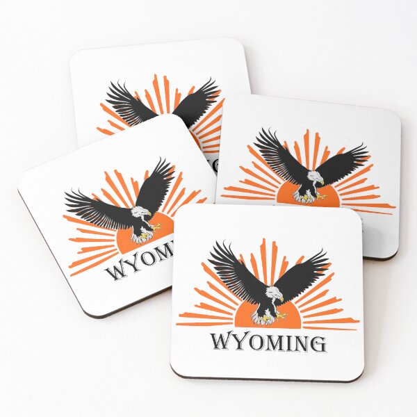 Item preview, Stunning Illustrated Wyoming Eagle Retro Sunrise designed and sold by jglawson676.