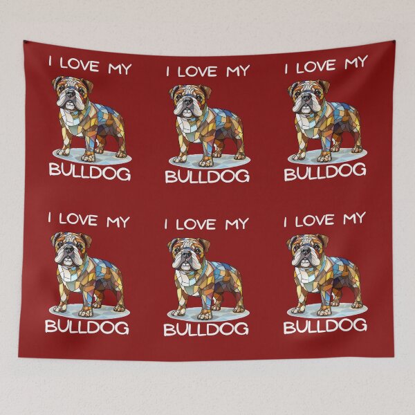 Item preview, I Love My Bulldog designed and sold by stainedglass101.