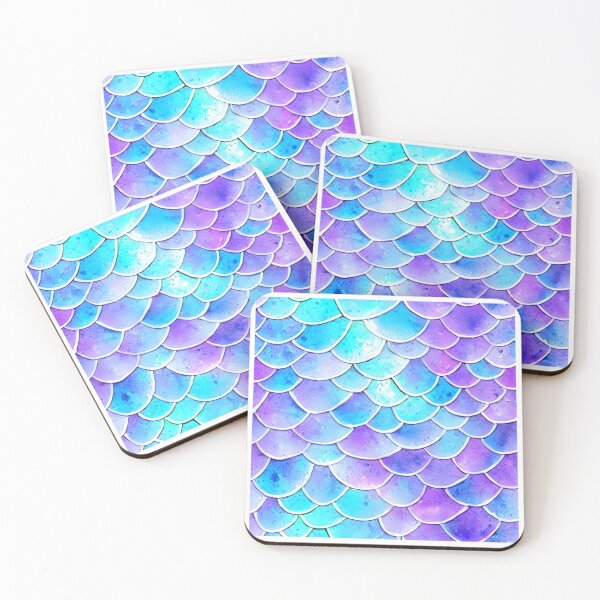 Item preview, Blue Purple Mermaid Scales Pattern designed and sold by ArtMeetsPizza.