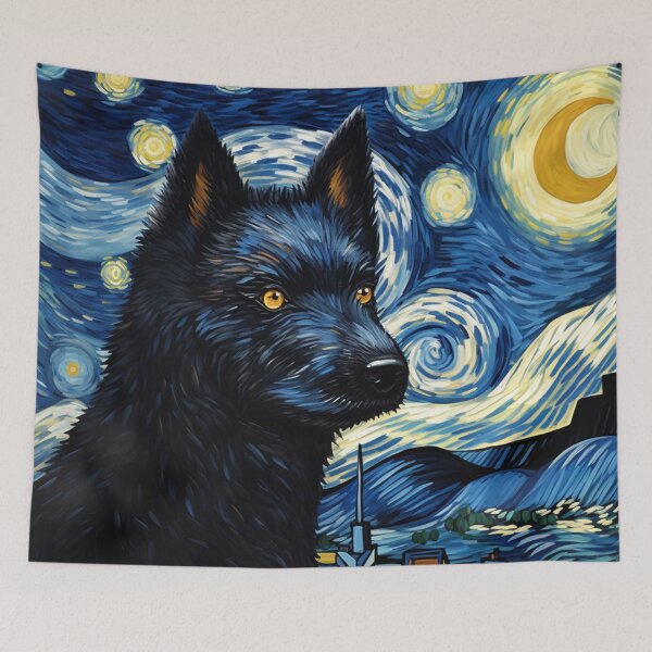 Item preview, Starry Night Wolf Van gogh Inspired Painting designed and sold by Vangoholic.