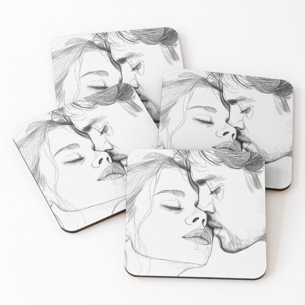 Item preview, Besame Mucho A Graceful Illustration of a Couple Sharing a Tender Kiss designed and sold by Rocky Mountain Artistry.