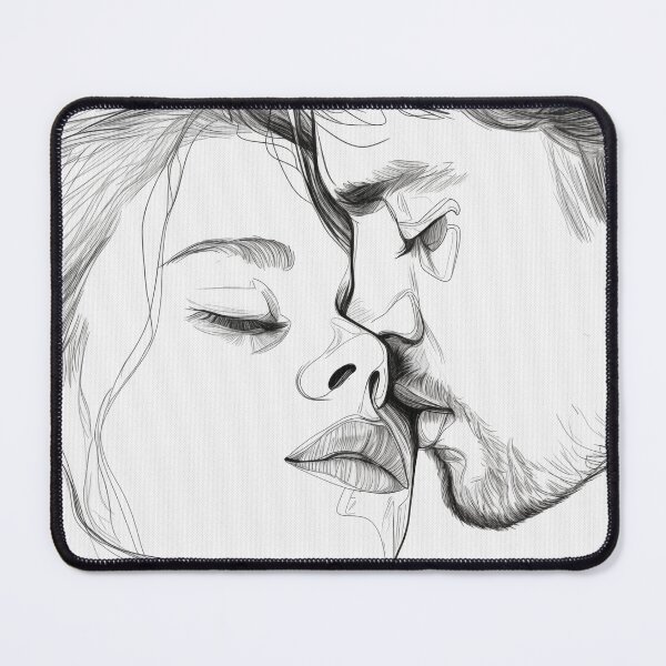 Item preview, Besame Mucho A Graceful Illustration of a Couple Sharing a Tender Kiss designed and sold by Rocky Mountain Artistry.