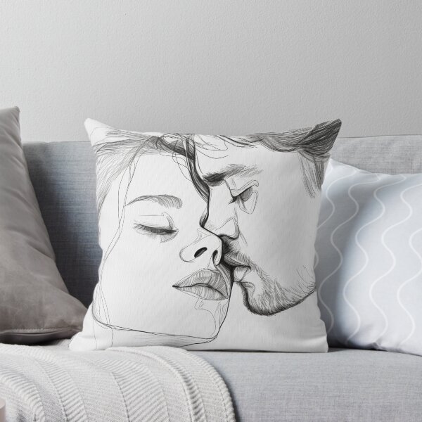 Item preview, Besame Mucho Una elegante ilustración de una pareja compartiendo un tierno beso designed and sold by Lena Owens at OLena Art..