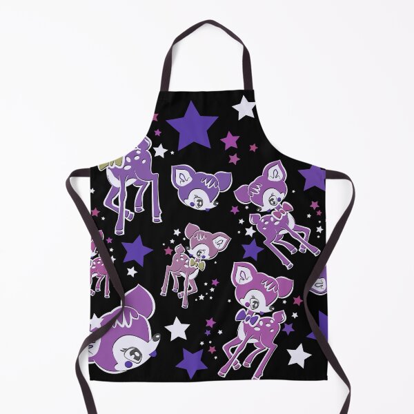 Item preview, Christmas Retro baby deer repeat pattern in black and purple designed and sold by eeveemac.