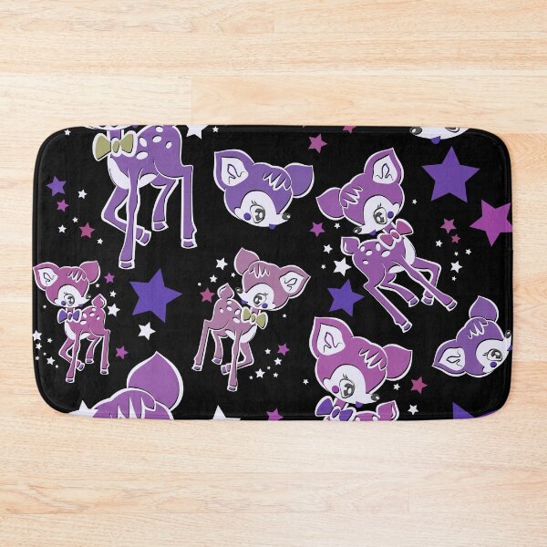 Item preview, Christmas Retro baby deer repeat pattern in black and purple designed and sold by eeveemac.