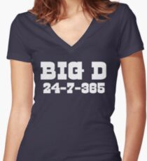 Big D 24-7-365 Shirt - Gift For Dallas Fans Women's Fitted V-Neck T-Shirt