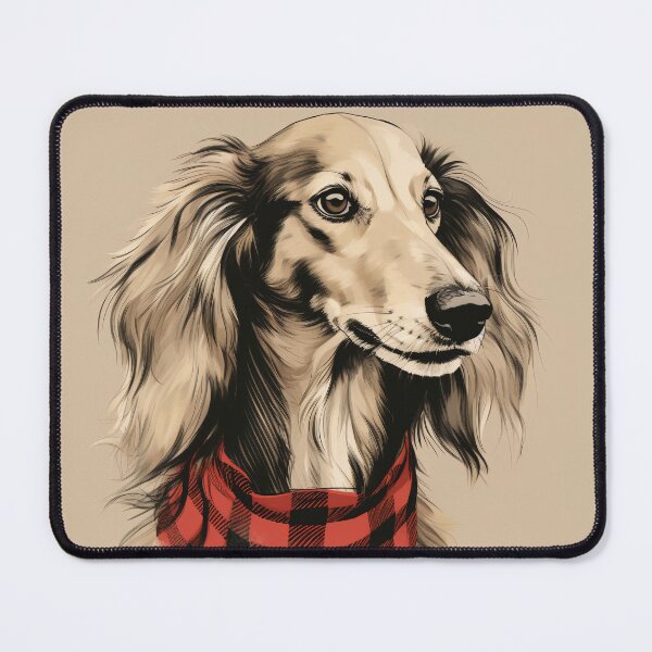 Item preview, Saluki Christmas Plaid Watercolor designed and sold by rafaeltto.