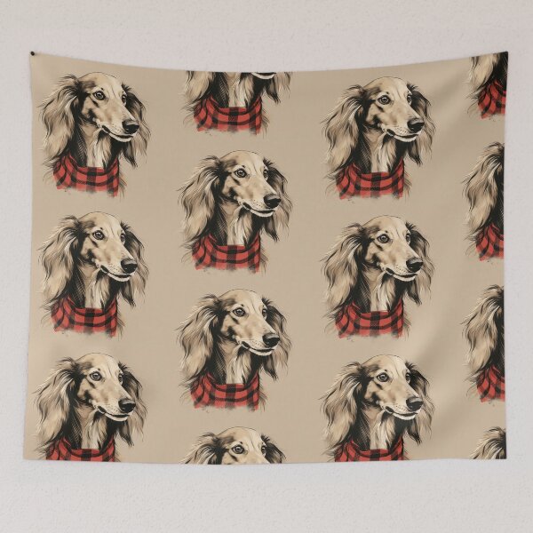 Item preview, Saluki Christmas Plaid Watercolor designed and sold by rafaeltto.