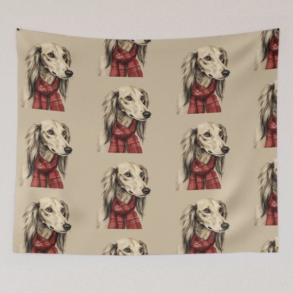 Item preview, Saluki Christmas Plaid Watercolor designed and sold by rafaeltto.