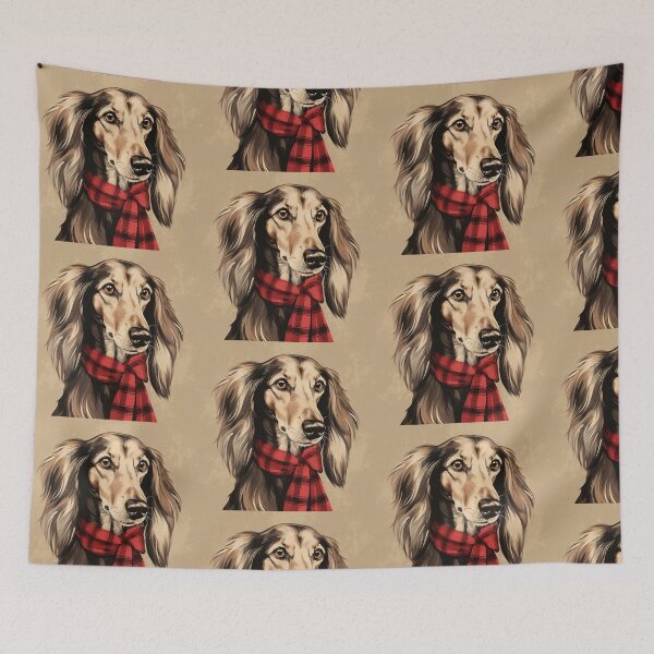 Item preview, Saluki Christmas Plaid Watercolor designed and sold by rafaeltto.