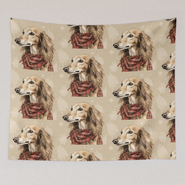 Item preview, Saluki Christmas Plaid Watercolor designed and sold by rafaeltto.
