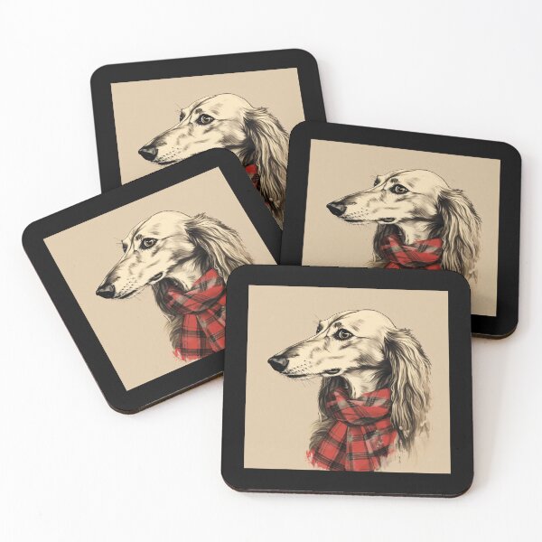 Item preview, Saluki Christmas Plaid Watercolor designed and sold by rafaeltto.