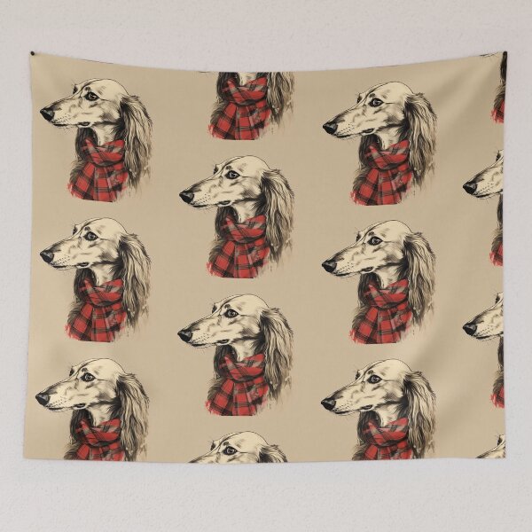 Item preview, Saluki Christmas Plaid Watercolor designed and sold by rafaeltto.