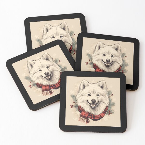 Item preview, Samoyed Christmas Plaid Watercolor designed and sold by rafaeltto.